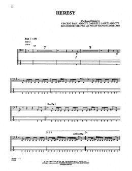 page one of Heresy (Bass Guitar Tab)