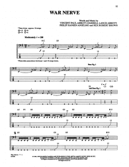 page one of War Nerve (Bass Guitar Tab)