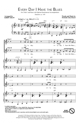 page one of Every Day I Have The Blues (arr. Kirby Shaw) (2-Part Choir)