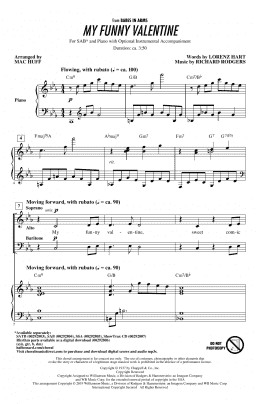 page one of My Funny Valentine (arr. Mac Huff) (SAB Choir)