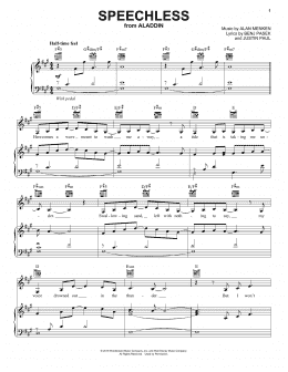 page one of Speechless (from Disney's Aladdin) (Piano, Vocal & Guitar Chords (Right-Hand Melody))