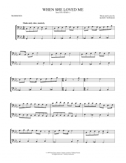 page one of When She Loved Me (from Toy Story 2) (Trombone Duet)