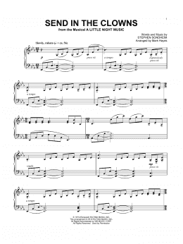 page one of Send In The Clowns (from A Little Night Music) (arr. Mark Hayes) (Piano Solo)