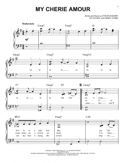page one of My Cherie Amour (Easy Piano)