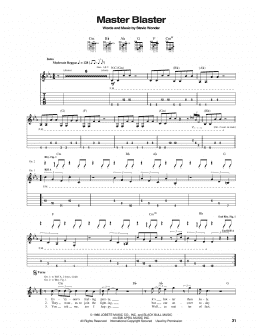 page one of Master Blaster (Guitar Tab)