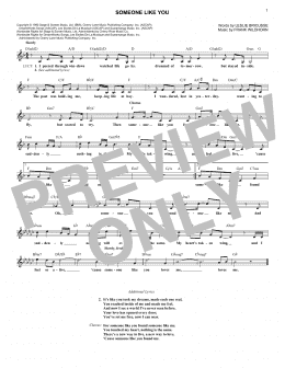 page one of Someone Like You (from Jekyll & Hyde - 1990 Concept Album version) (Lead Sheet / Fake Book)
