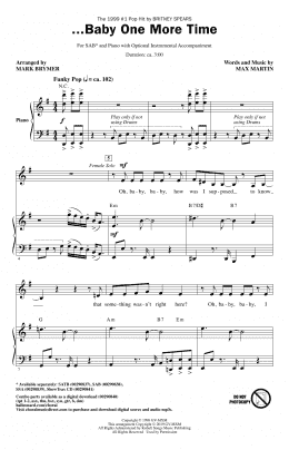 page one of ...Baby One More Time (arr. Mark Brymer) (SAB Choir)