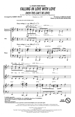 page one of Falling In Love With Love (with This Can't Be Love) (arr. Kirby Shaw) (SSA Choir)