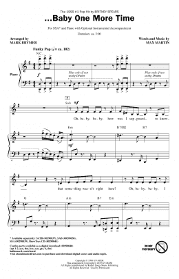 page one of ...Baby One More Time (arr. Mark Brymer) (SSA Choir)
