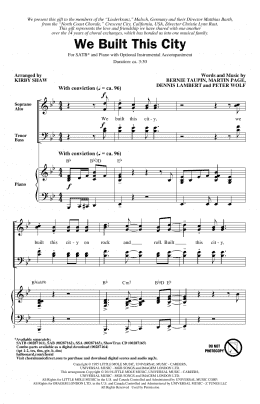 page one of We Built This City (arr. Kirby Shaw) (SATB Choir)