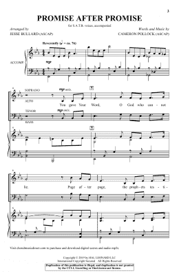 page one of Promise After Promise (arr. Jesse Bullard) (SATB Choir)