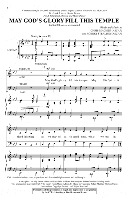 page one of May God's Glory Fill This Temple (SATB Choir)