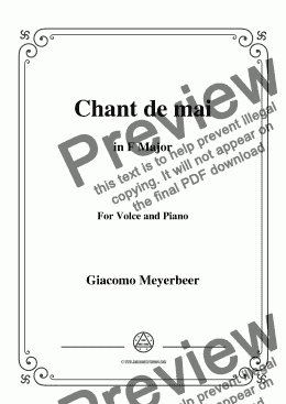 page one of Meyerbeer-Chant de mai in F Major,for Voice&Piano