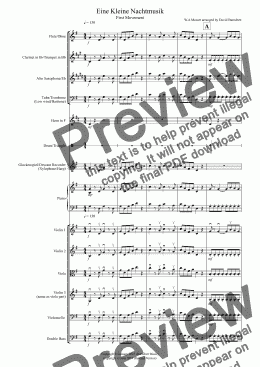 page one of Eine Kleine Nachtmusik (1st movement) for Flexible School Ensemble/Orchestra