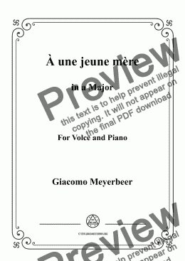 page one of Meyerbeer-À une jeune mère in A Major,for Voice&Piano