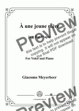 page one of Meyerbeer-À une jeune mère in G flat Major,for Voice&Piano