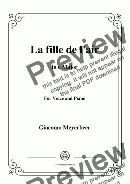 page one of Meyerbeer-La fille de l'air in C Major,for Voice&Piano