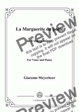 page one of Meyerbeer-La Marguerite du poète in d sharp minor,for Voice&Piano