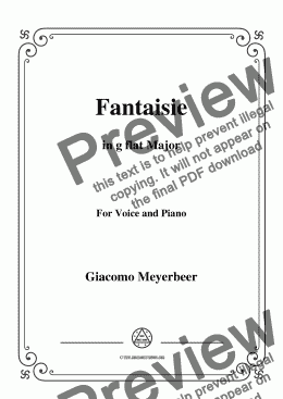 page one of Meyerbeer-Fantaisie in G flat Major,for Voice&Piano
