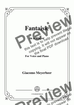 page one of Meyerbeer-Fantaisie in A Major,for Voice&Piano