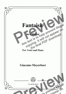 page one of Meyerbeer-Fantaisie in E Major,for Voice&Piano