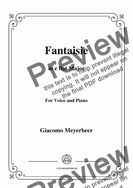 page one of Meyerbeer-Fantaisie in E flat Major,for Voice&Piano