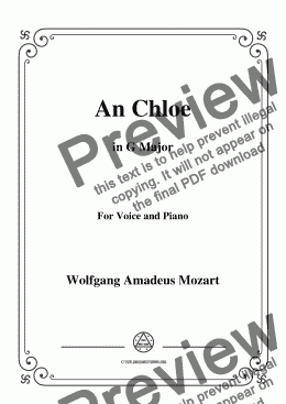 page one of Mozart-An Chloe in G Major,for Voice&Piano