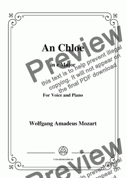 page one of Mozart-An Chloe in C Major,for Voice&Piano