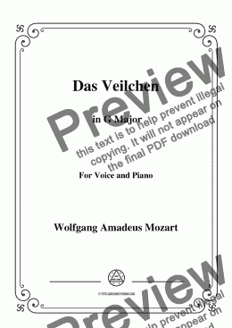 page one of Mozart-Das Veilchen in G Major,for Voice&Piano