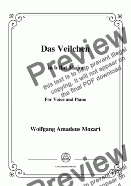 page one of Mozart-Das Veilchen in B flat Major,for Voice&Piano