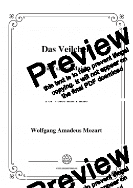 page one of Mozart-Das Veilchen in F sharp Major,for Voice&Piano