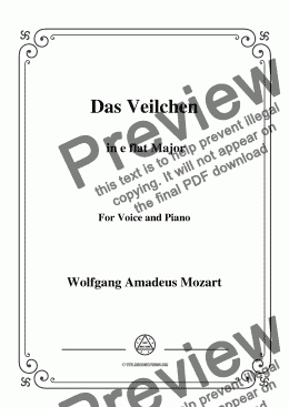page one of Mozart-Das Veilchen in E flat Major,for Voice&Piano