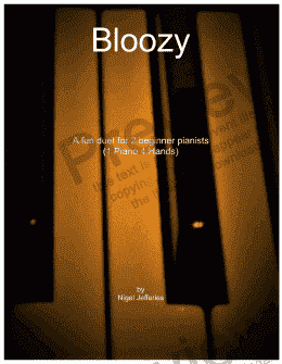 page one of Bloozy-Fun duet for two beginner pianists