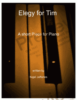 page one of Elegy for Tim for Intermediate Piano