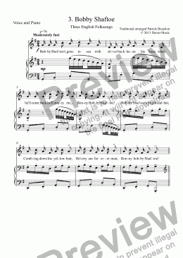 page one of Bobby Shaftoe for Voice and Piano