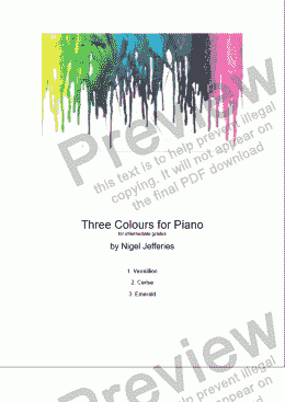 page one of Three Colours for Piano