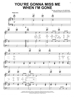 page one of You're Gonna Miss Me When I'm Gone (Piano, Vocal & Guitar Chords (Right-Hand Melody))