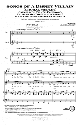 page one of Songs Of A Disney Villain (Choral Medley) (2-Part Choir)