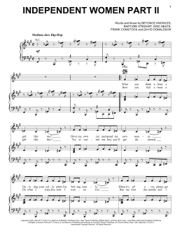 page one of Independent Women Part II (Piano, Vocal & Guitar Chords (Right-Hand Melody))