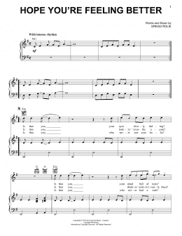 page one of Hope You're Feeling Better (Piano, Vocal & Guitar Chords (Right-Hand Melody))