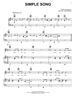 page one of Simple Song (Piano, Vocal & Guitar Chords (Right-Hand Melody))