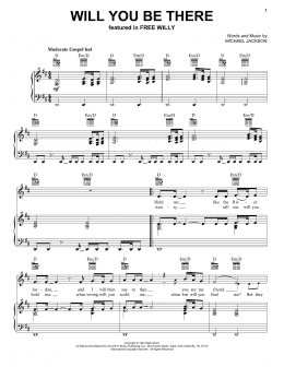 page one of Will You Be There (Theme from Free Willy) (Piano, Vocal & Guitar Chords (Right-Hand Melody))
