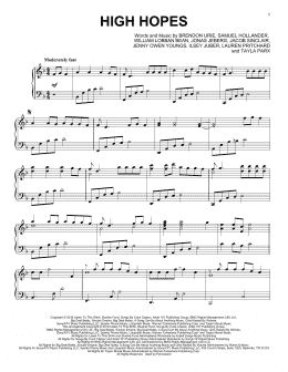 page one of High Hopes (Piano Solo)