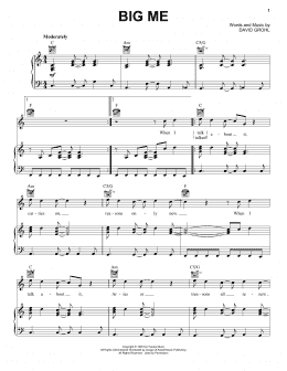 page one of Big Me (Piano, Vocal & Guitar Chords (Right-Hand Melody))