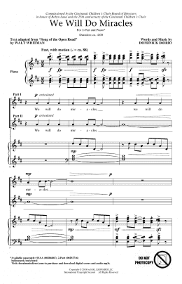page one of We Will Do Miracles (2-Part Choir)