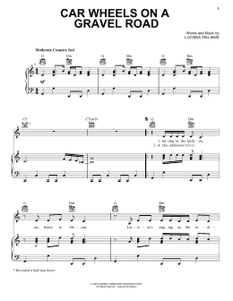 page one of Car Wheels On A Gravel Road (Piano, Vocal & Guitar Chords (Right-Hand Melody))