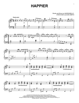 page one of Happier (Piano Solo)