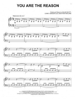 page one of You Are The Reason (Piano Solo)