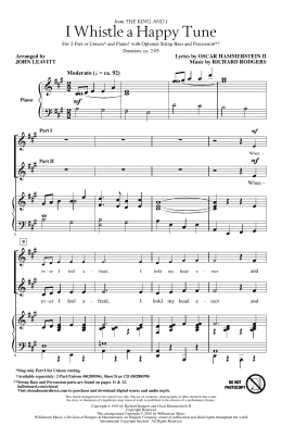 page one of I Whistle A Happy Tune (from The King And I) (arr. John Leavitt) (2-Part Choir)