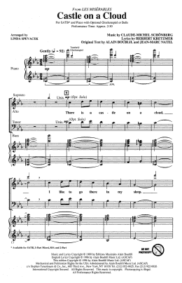 page one of Castle On A Cloud (from Les Miserables) (arr. Linda Spevacek) (SATB Choir)